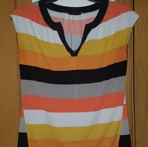 Multi-colored sleeveless blouse